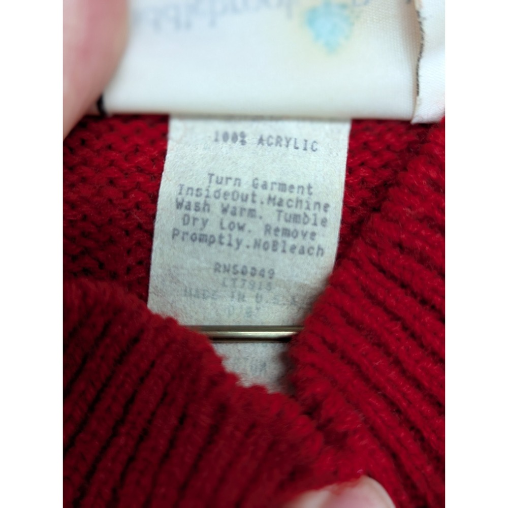 Vintage Middlebrook Park Sweater Red Holiday Ugly Sweater Grandma Core Size M - Picture 6 of 13